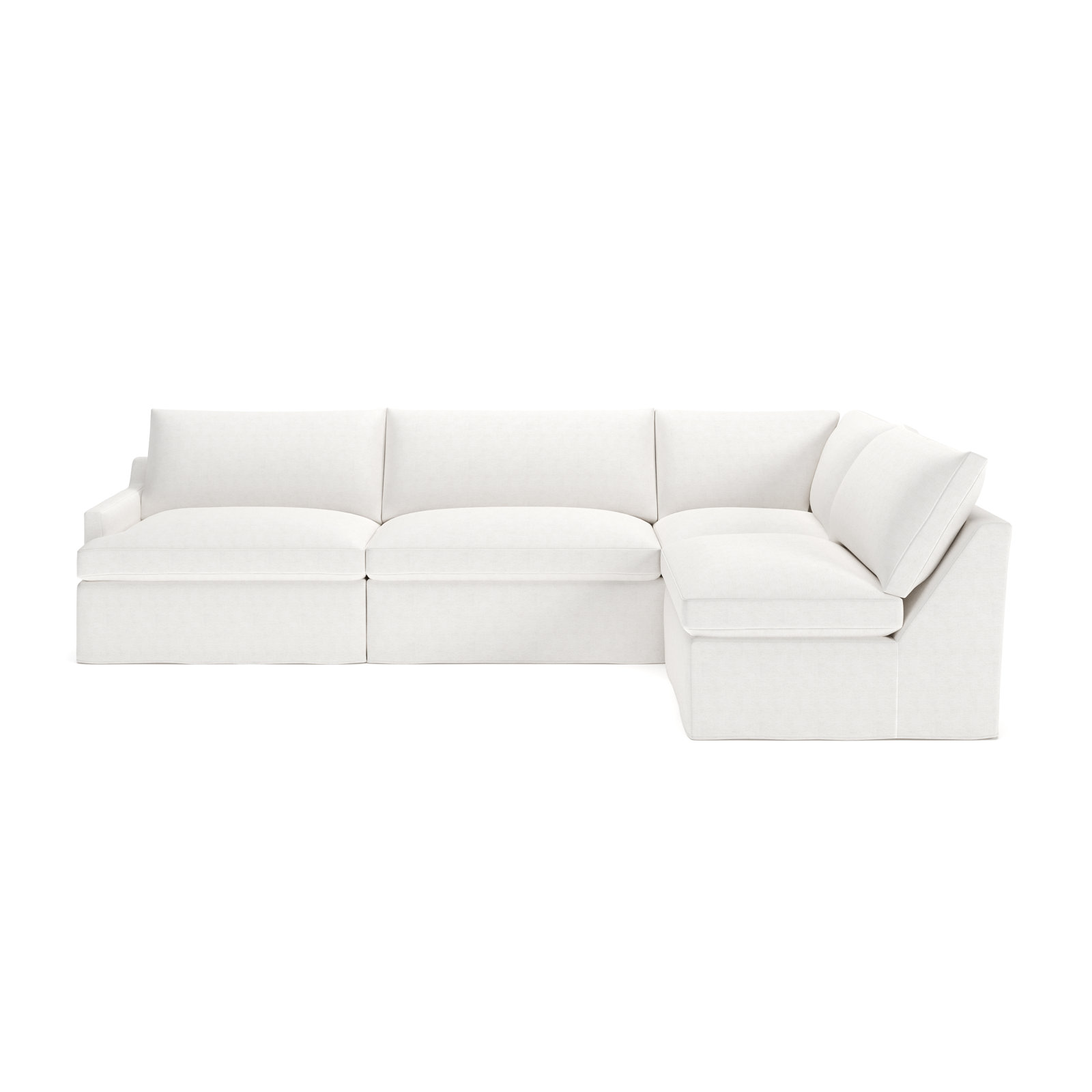 Wrenley 4-Piece Modular Sectional, Nomad Snow Crypton® Chenille, Right Hand Facing