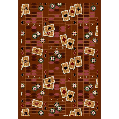 Gaming and Entertainment Feeling Lucky Area Rug