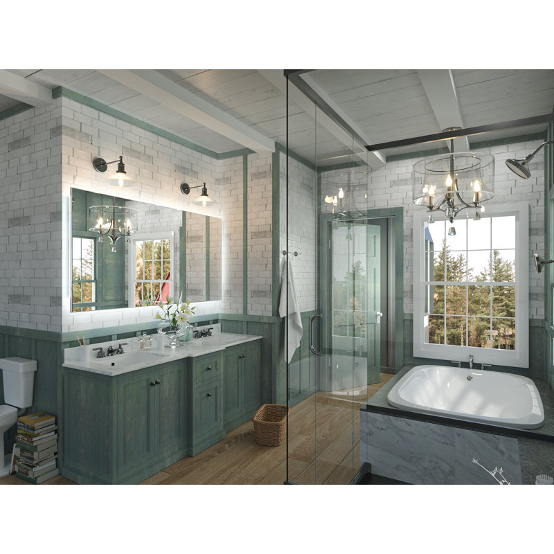 Chrisna LED Backlit Frameless Lighted Bathroom Vanity Mirror Wall Mirror 3 Color Adjust Dimmable Anti Fog, 28" x 60"