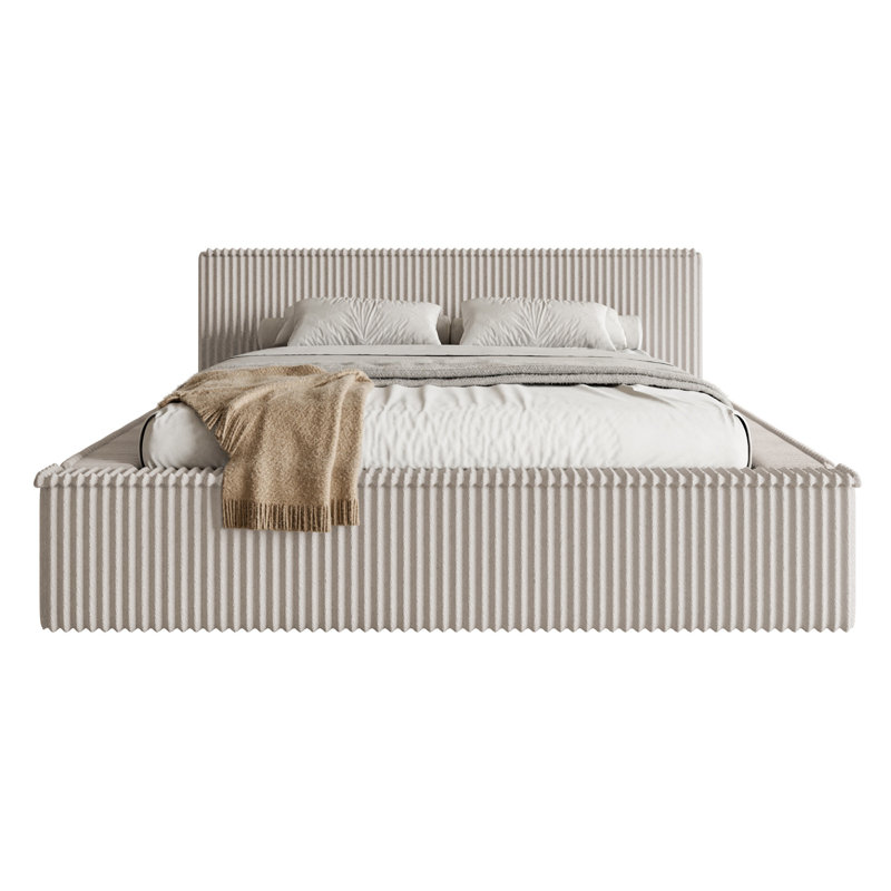 Roshan Upholstered Bed, Brown / Grey, 140 x 200cm