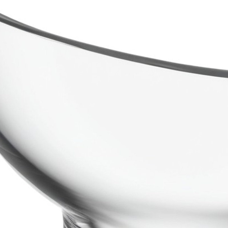 Caelia 7" Clear Mouth Blown Slant Edge Glass Candy Bowl
