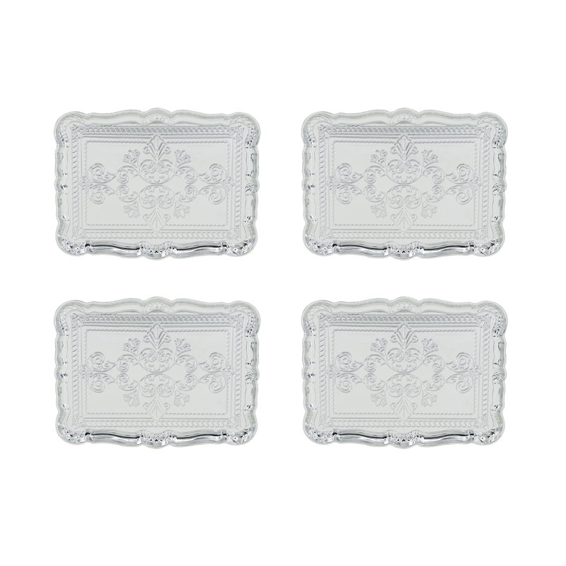 Assiette décorative Dumar - ensemble de 4, Argent