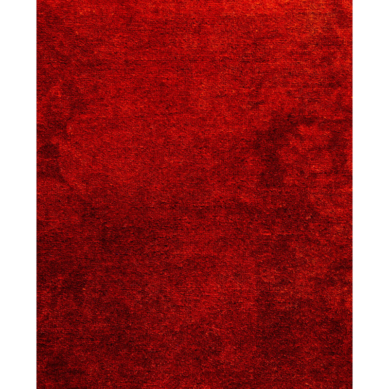 Tapis unique en laine 3 pi 3 po x 5 pi 2 po Huckstep Orange