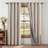 100% Blackout Linen Curtains for Bedroom, Burlap Linen Drapes with Thermal Insulated Grey Liner Grommet Noise Reducing Window Panels for Living room, 2 Panels-1477673470-1504309994