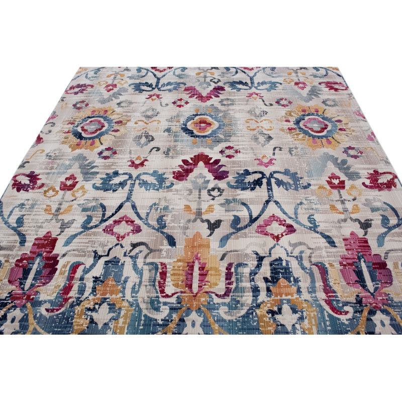 Morvant Floral Indoor Rug, Rectangle 3'2" x 5'2"