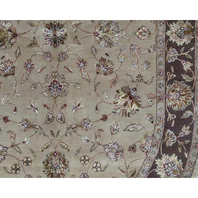 Tapis chameau et chocolat noué à la main de haute qualité