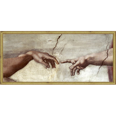 Creaton Of Adam by Michaelangelo - Painting on Wood