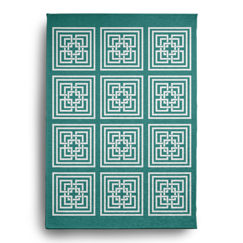 Chenille Geometric Indoor Rug, Rectangle 5' x 7'