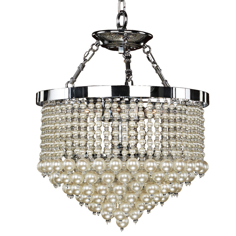 3 - Light Dimmable Drum Chandelier, 22.5" H x 16" W x 16" D