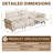 Beige Full Grain Leather Power Reclining Sofa Couch with Dual Motor, Modern 3 Seat Recliner Sectional Sofa with Console and USB Ports for Living room Bedroom-484369058