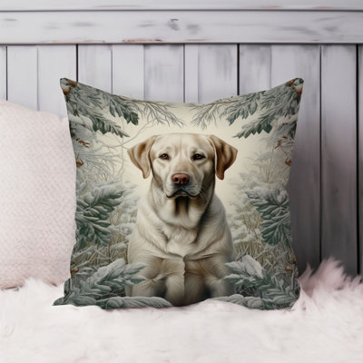 Animals William Morris Dog I Labrador Retriever Cottage Throw Pillow Cover