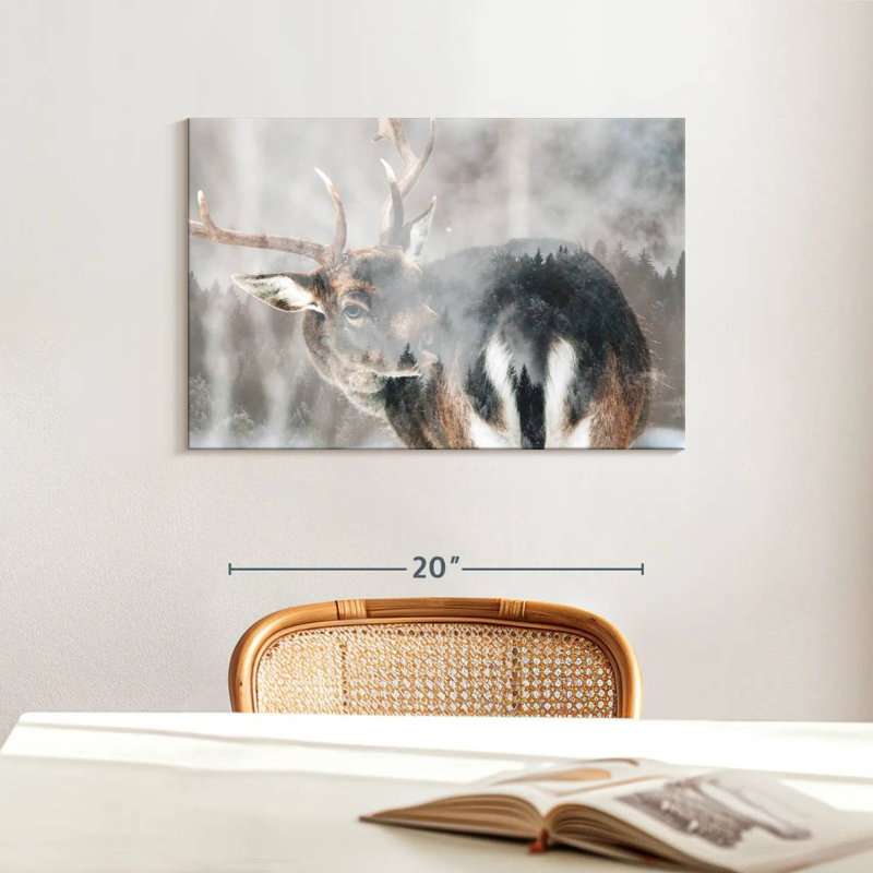 Cerf Brampt Winter Forest, H 16 po x l 24 po