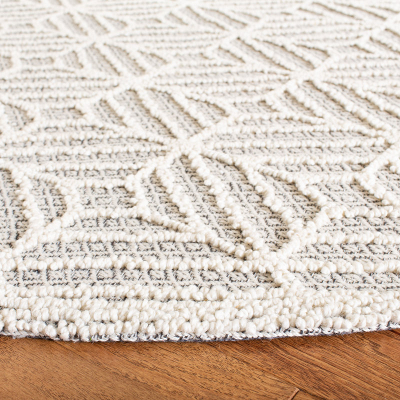 Tapis en laine touffeté à la main Hamlin, Rond 6 pi