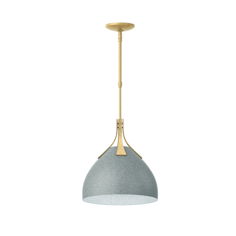 Summit 1 - Light Single Dome Pendant, Vintage Platinum, Modern Brass