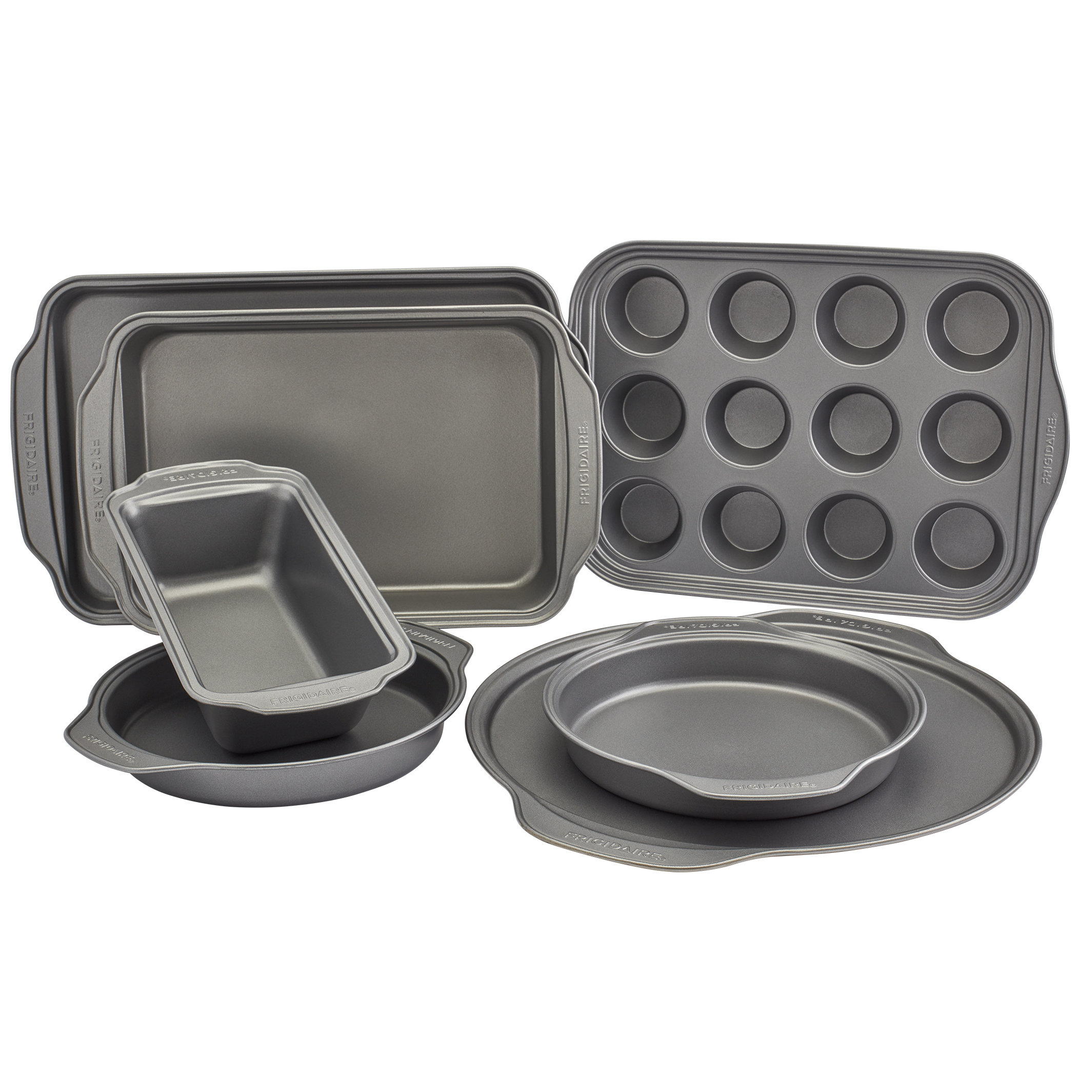 Farberware Nonstick Bakeware Set with Cooling Rack - Gray, 10 pc