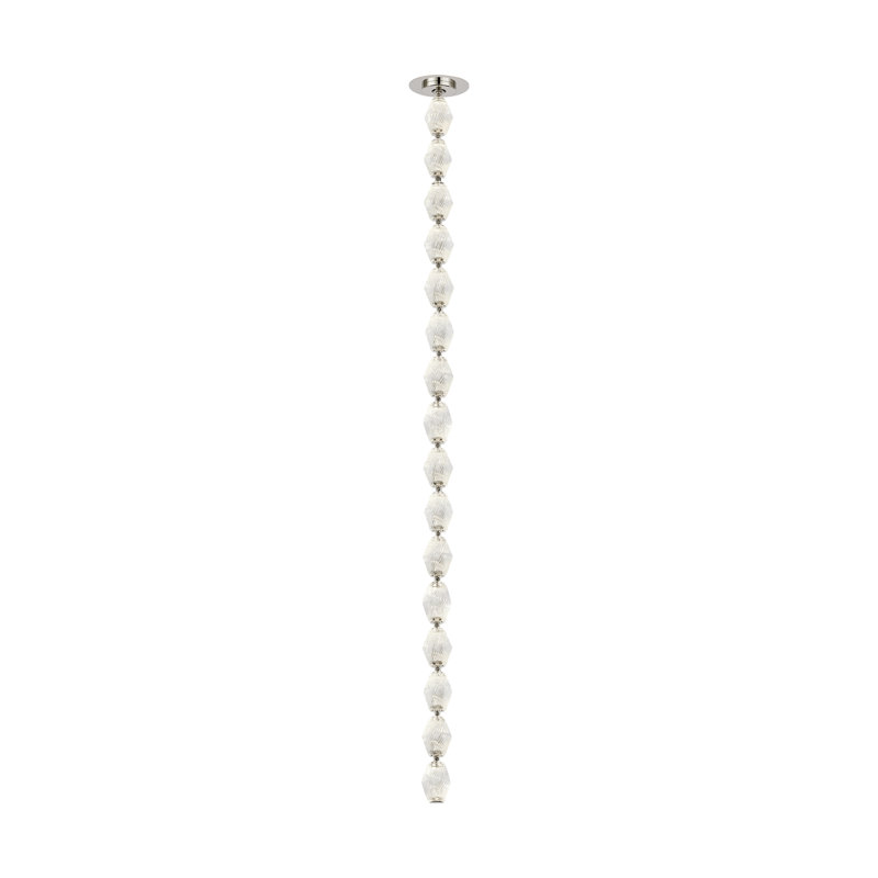 Collier LED Pendant, 3000K, 26.2" H x 2" W x 2" D, Surface Polished Nickel