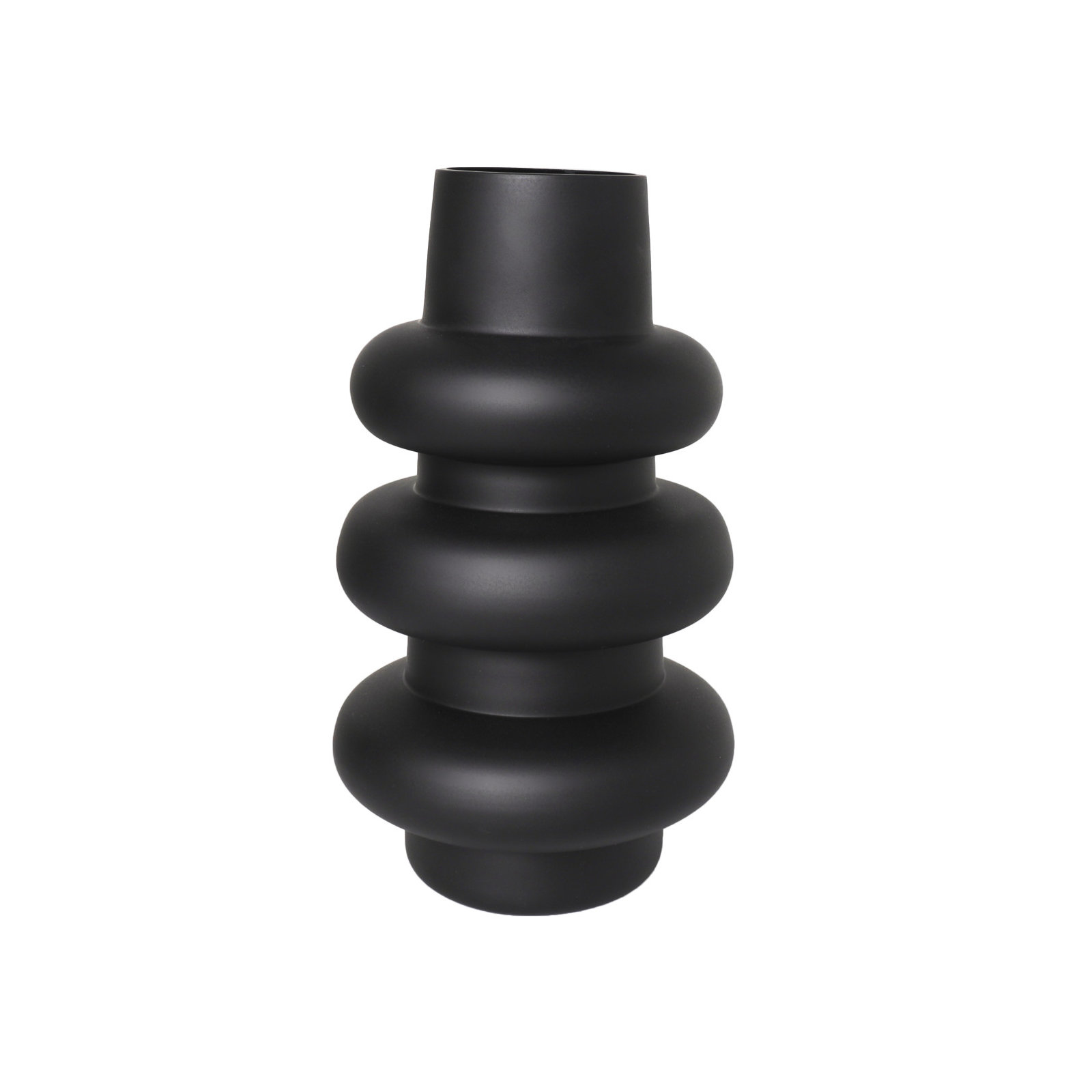 Mable 2-Piece Set Glass Table Vase, Black
