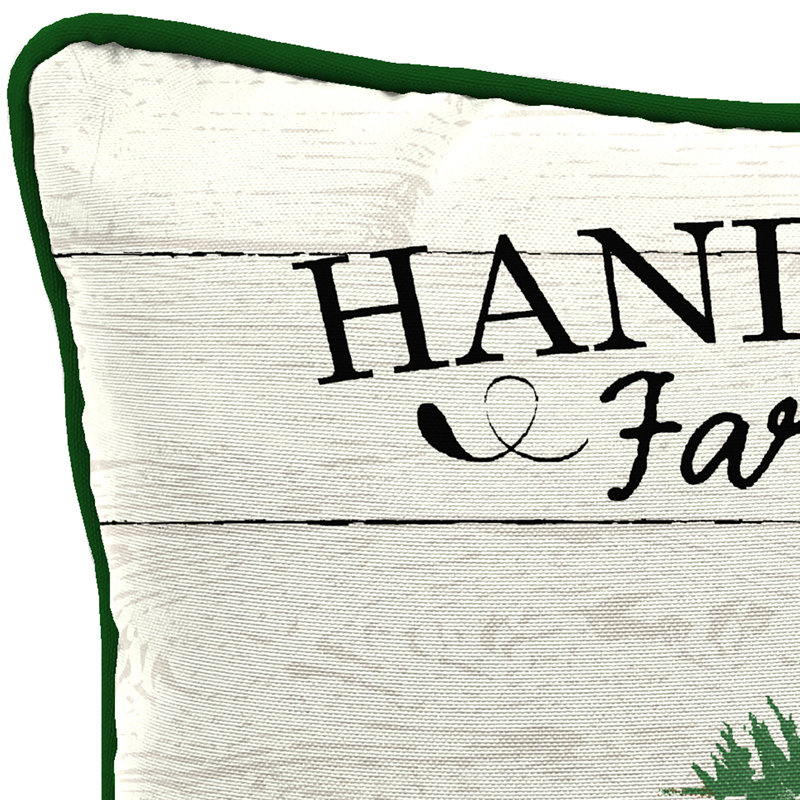 16" x 16" Outdoor Throw Pillow with Welt, Christmas Trees Car Reversible