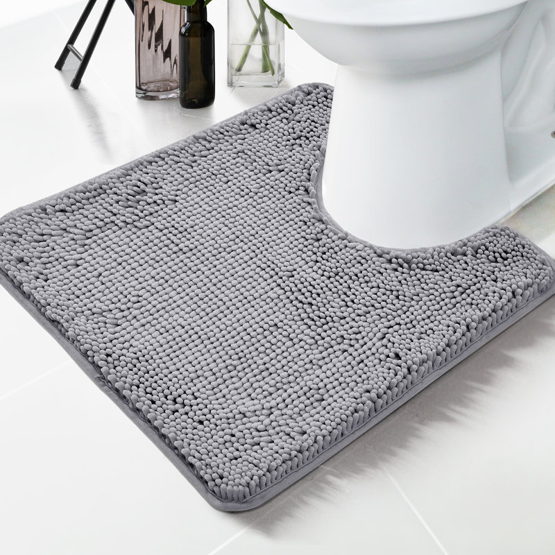 Tapis pour salle de bain Porreca, Gris clair