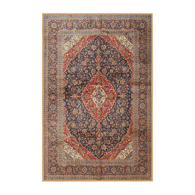 Tapis traditionnel mehroon/noir/bleu