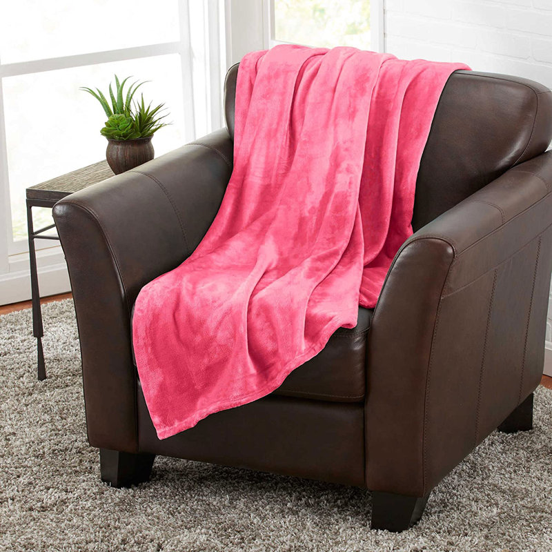 Couverture en flanelle super douce et chaude, Grand, Rose
