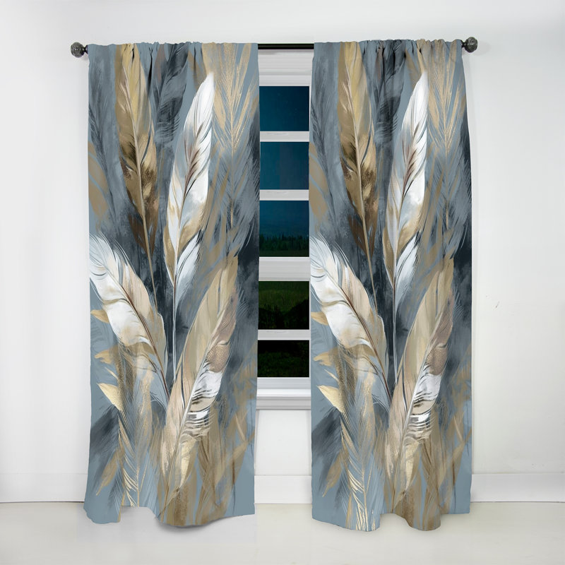 Gold And Grey Impressions Of Bohemian Energy II - Traditional Velvet Curtain - 1 panel, 52" W x 90" L