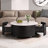Round Movable Coffee Table With Casters