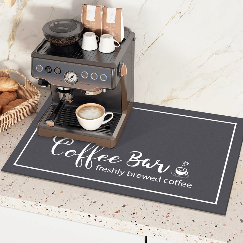 Tapis de séchage pour comptoir Coffee Station (ensemble de 2), Gris