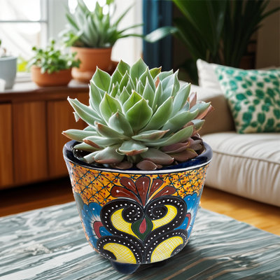 Mini Molcajete Planter (3 Legs)- Yellow