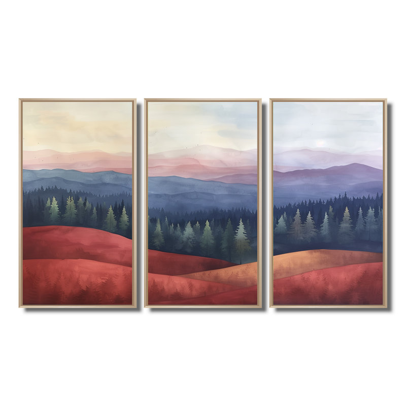 Christner - ensemble d'art mural campagne, H 40 po x l 60 po x P 1 po, Toile naturelle avec cadre flottant