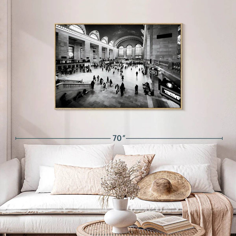 Grand Grand Central, Cadre flottant en bois naturel, 43 po x 29 po