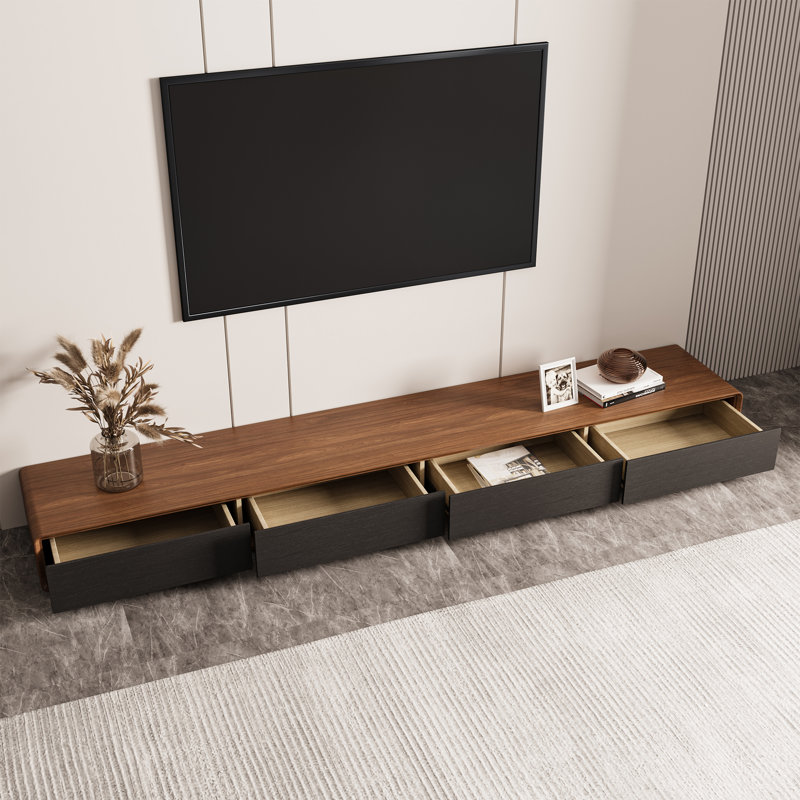 Meuble télé Xhevat, Noir, H 8,66 po x l 78,74 po x P 15,74 po