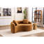 Canapé modulaire incurvé en chenille orange à double profondeur en S, sans assemblage, peu encombrant pour les petites chambres, L 66,9 po, 400 lb, siège souple moyen, dossier coussiné, accoudoirs évasés, mousse à haute résilience, coussins décoratifs 2-2043631179