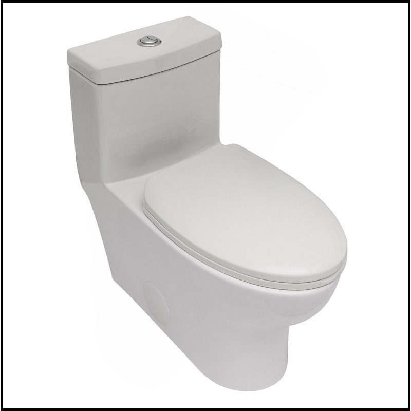 Modern Ceramic One Piece Toilet,Dual Flush With Soft Clsoing Seat
