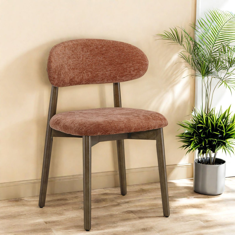 Ensemble confort de 4 chaises de salle à manger, sièges de ferme en bois de chenille pour la cuisine