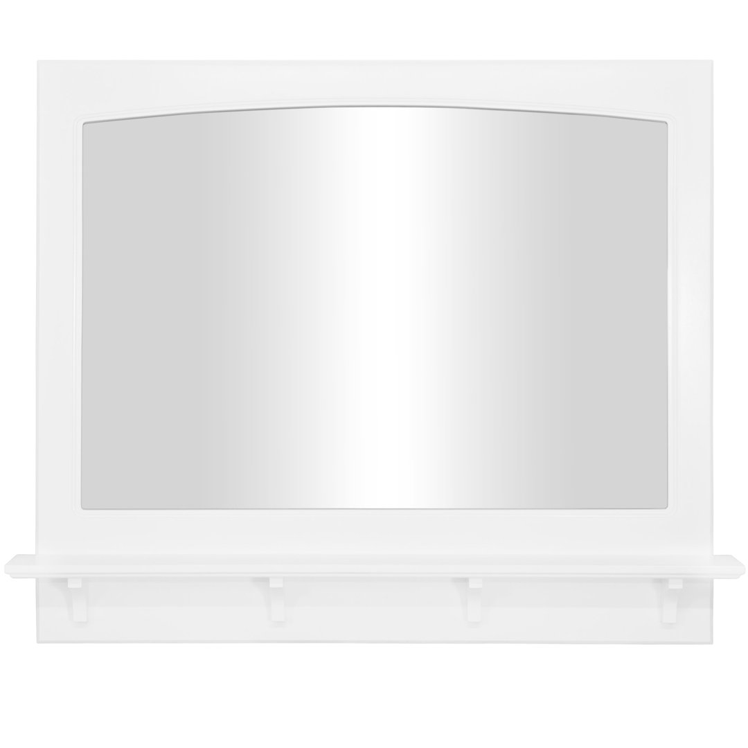 Searle Wood Flat Wall Mirror with Shelves Winston Porter 