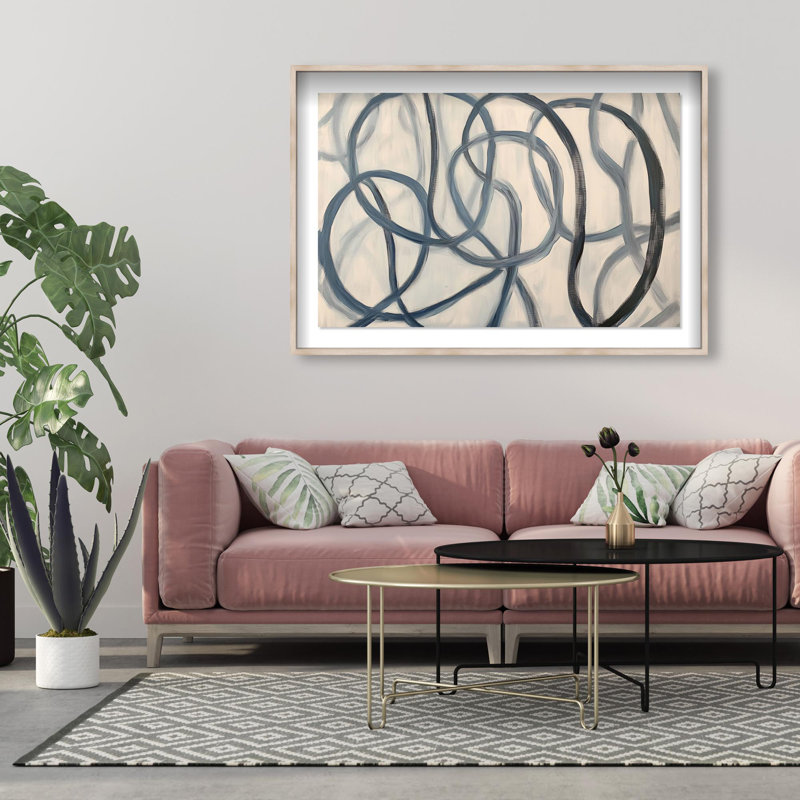 Oliver Gal Eternal Loop III Abstract - Luxury Shadowbox Framed Wall Art, 18" H x 26" W, Cream