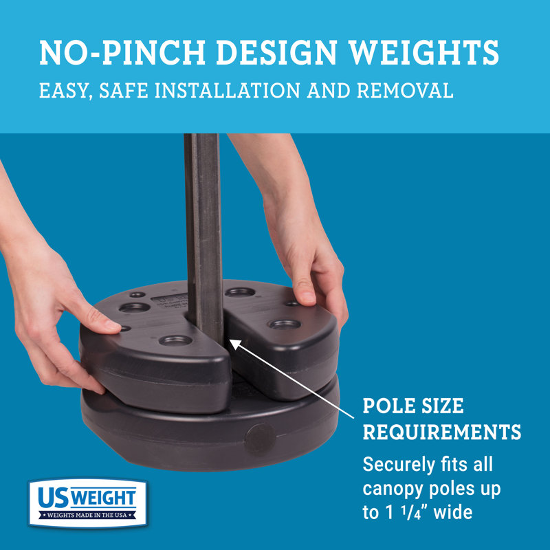 Black Recycled Polyethylene Canopy Weight Set with Carry Strap