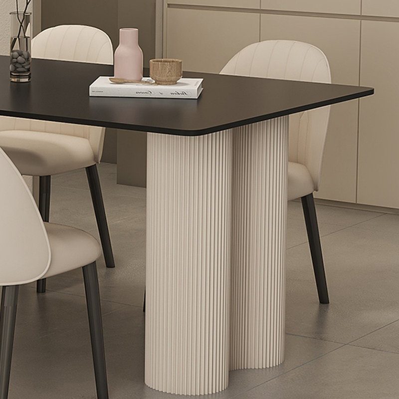French modern simple dining table set, 29.5"H x 55.1"L x 31.5"W
