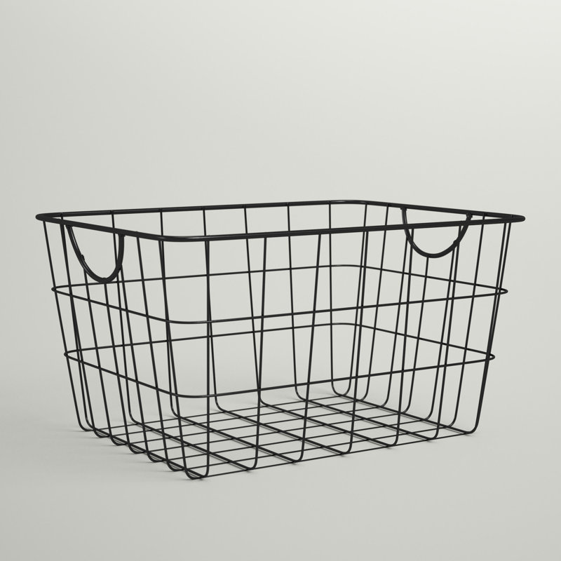 Panier utilitaire en fil métallique Albie, Noir