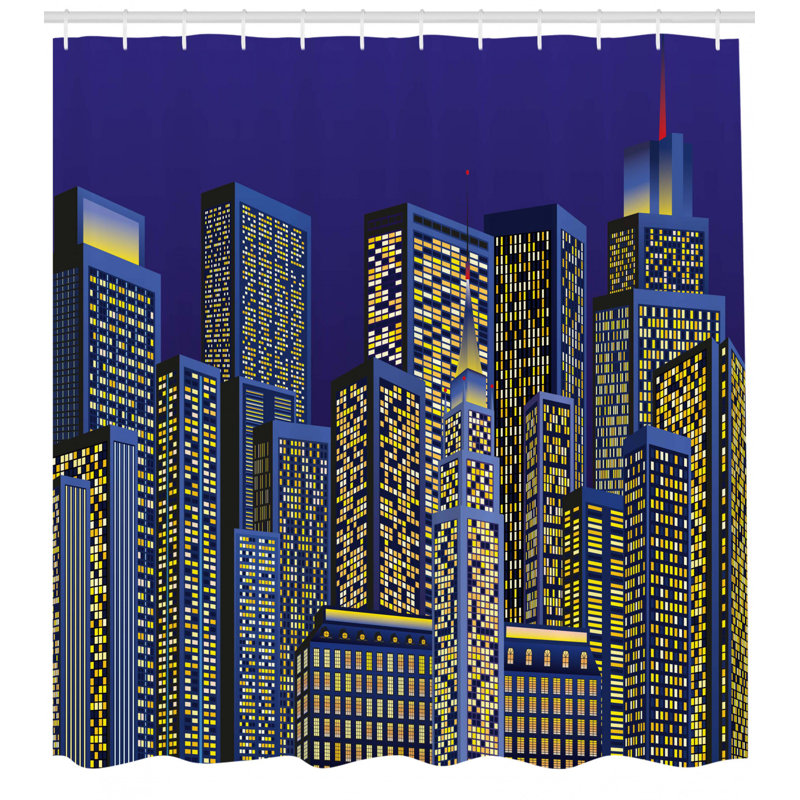 Shower Curtain with Hooks Included, 70" H x 69" W