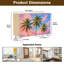 Buffet étroit de 35,4 po de largeur - armoire de rangement décorative à 2 portes avec imprimé tropical vibrant et pieds en métal