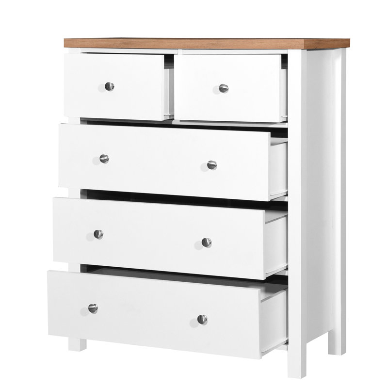 Foote 90cm W 5 - Drawer Chest of Drawers