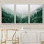 «Fog and Mist Mountain Forest Valley Nature Wilderness», reproduction sur toile 3 pièces-90847337-90847339