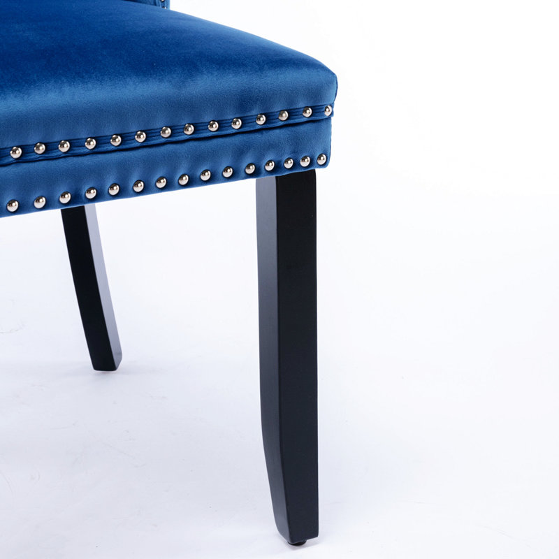 Chaise parsons Fioretto, Bois noir, Bleu