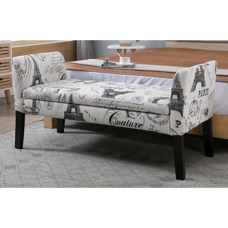 Banc de rangement à couvercle rabattable en bois Brochu