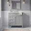 Meuble-lavabo gris 30 po avec lavabo supérieur, meuble-lavabo simple moderne à 2 tiroirs et tiroir basculant-130933841-130933846