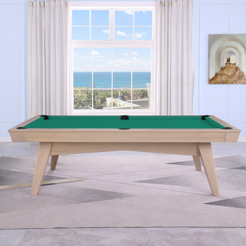 Table de billard en ardoise avec plateau de salle à manger ModArt, Bois flotté, Vert jaune, 7 pi