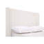 Élégant grand lit, tête de lit haute de 54 po, revêtement blanc crème, base en métal, sans sommier, hauteur de la tête de lit tapissier sans effort, blanc crème, facile à assembler