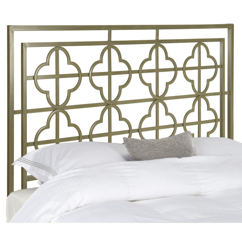 Lucinda Metal Headboard, King, Distressed Brass